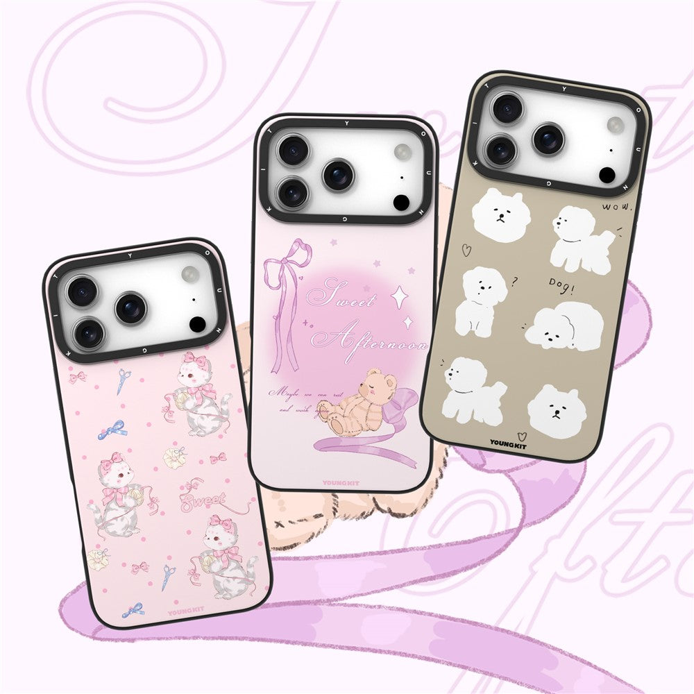 YOUNGKIT Cute Moments Series For iPhone 17 Pro Max Magnetic Case IMD Shockproof TPU Phone Back Cover
