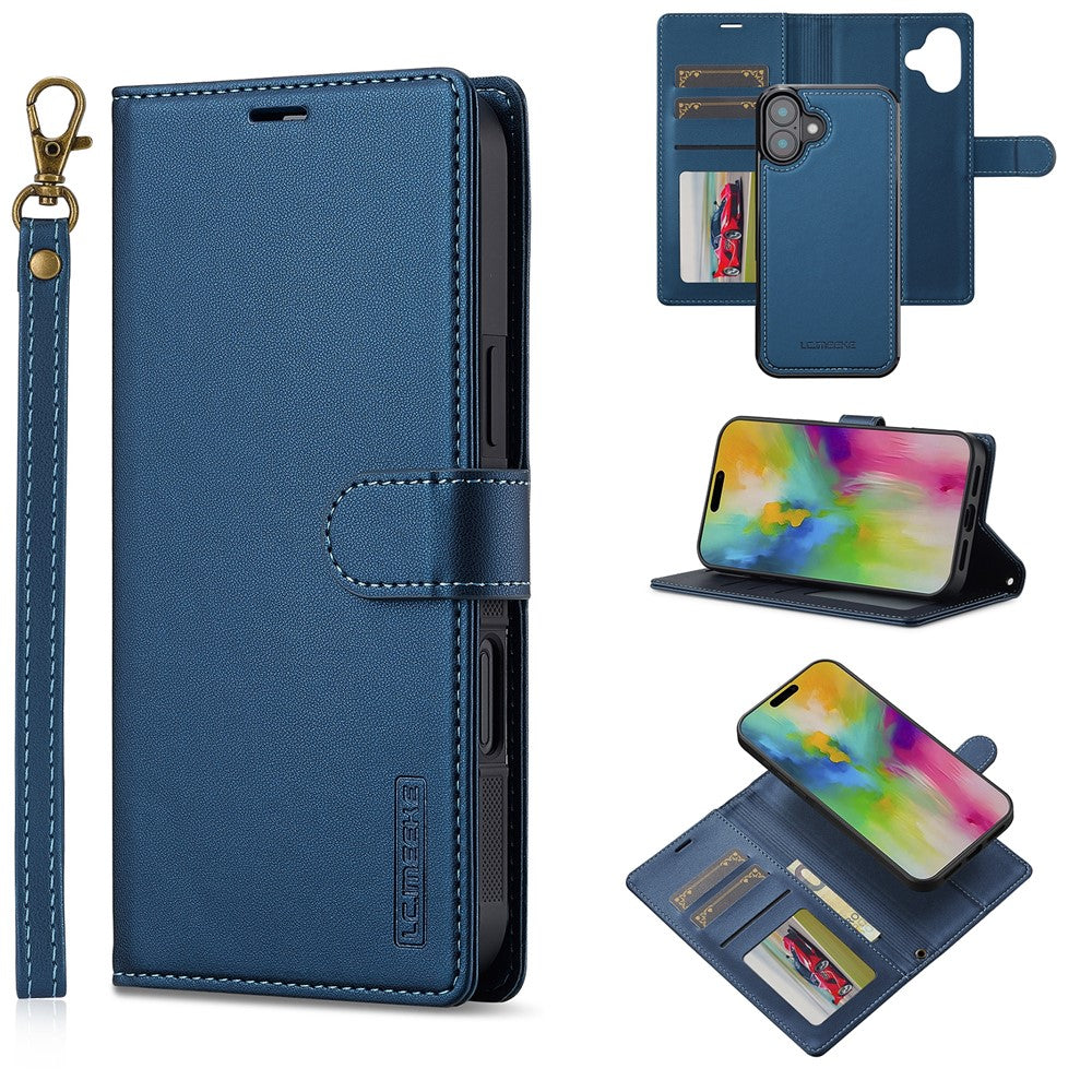 LC.IMEEKE L2 Series for iPhone 17 Case PU Leather Wallet Detachable Magnetic Phone Cover