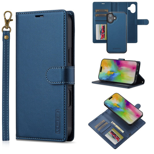 LC.IMEEKE L2 Series for iPhone 17 Case PU Leather Wallet Detachable Magnetic Phone Cover