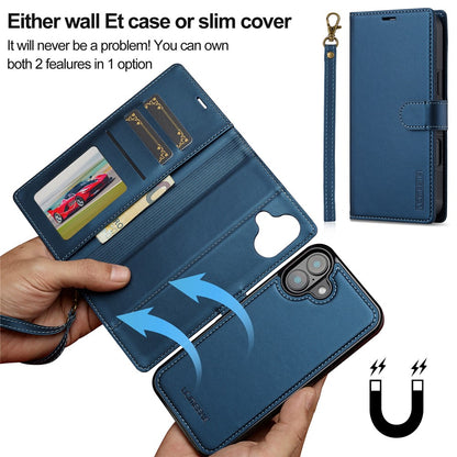 LC.IMEEKE L2 Series for iPhone 17 Case PU Leather Wallet Detachable Magnetic Phone Cover