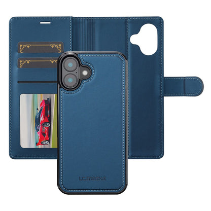LC.IMEEKE L2 Series for iPhone 17 Case PU Leather Wallet Detachable Magnetic Phone Cover