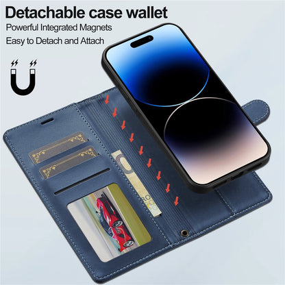 LC.IMEEKE L2 Series for iPhone 17 Case PU Leather Wallet Detachable Magnetic Phone Cover