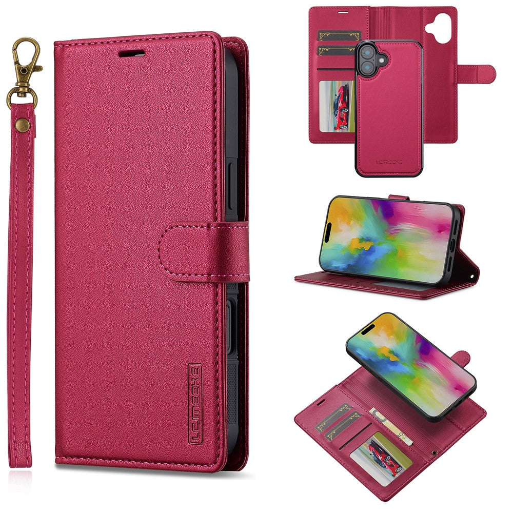 LC.IMEEKE L2 Series for iPhone 17 Case PU Leather Wallet Detachable Magnetic Phone Cover