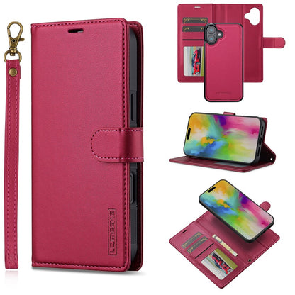 LC.IMEEKE L2 Series for iPhone 17 Case PU Leather Wallet Detachable Magnetic Phone Cover