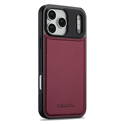 LC.IMEEKE L2 Series for iPhone 17 Pro Case PU Leather Wallet Detachable Magnetic Phone Cover