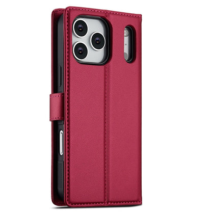 LC.IMEEKE L2 Series for iPhone 17 Pro Case PU Leather Wallet Detachable Magnetic Phone Cover