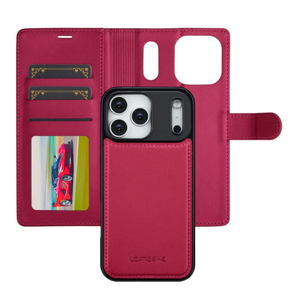 LC.IMEEKE L2 Series for iPhone 17 Pro Case PU Leather Wallet Detachable Magnetic Phone Cover