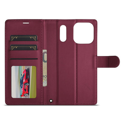 LC.IMEEKE L2 Series for iPhone 17 Pro Case PU Leather Wallet Detachable Magnetic Phone Cover
