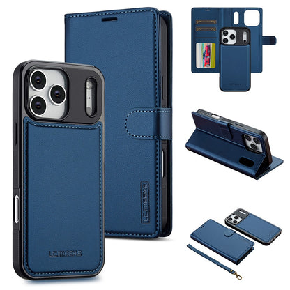 LC.IMEEKE L2 Series for iPhone 17 Pro Case PU Leather Wallet Detachable Magnetic Phone Cover