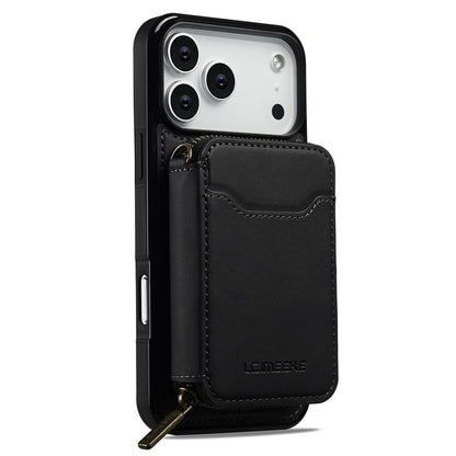 LC.IMEEKE L6 For iPhone 17 Pro Magnetic Case Detachable Zipper Wallet Leather Coated PC + TPU Phone Cover