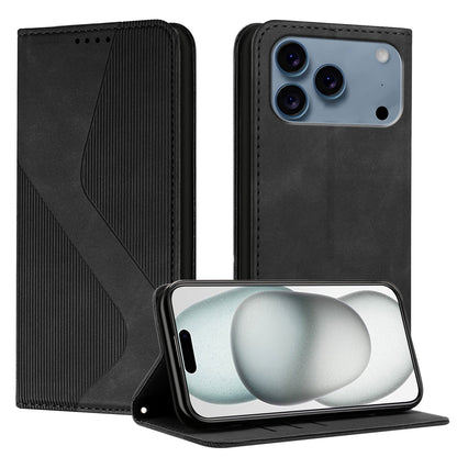 For iPhone 17 Pro Phone Cover Skin-touch Feel Leather Wallet Case with Stand