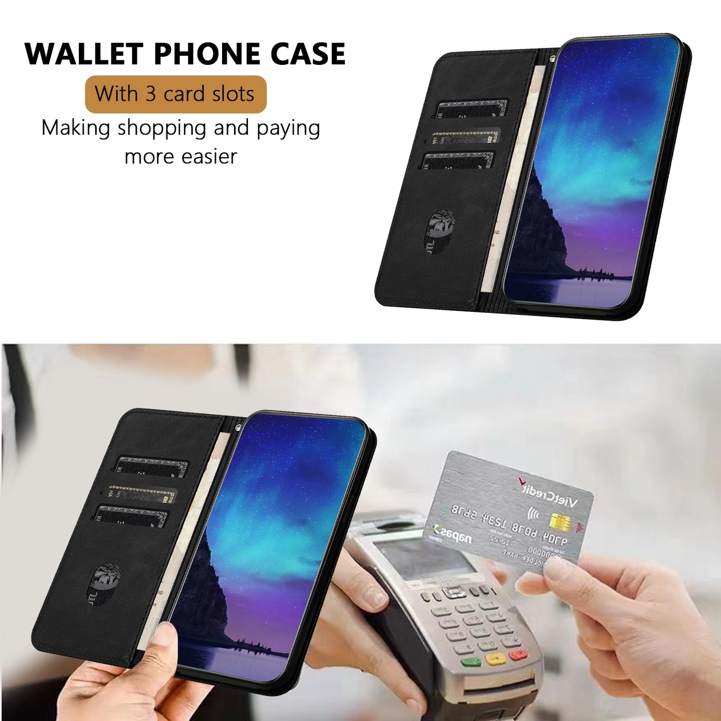 For iPhone 17 Pro Phone Cover Skin-touch Feel Leather Wallet Case with Stand