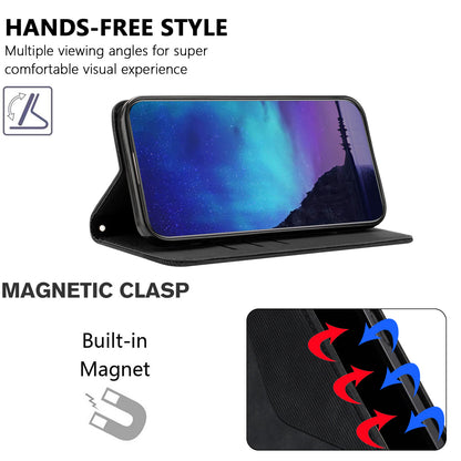 For iPhone 17 Pro Phone Cover Skin-touch Feel Leather Wallet Case with Stand
