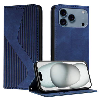 For iPhone 17 Pro Phone Cover Skin-touch Feel Leather Wallet Case with Stand