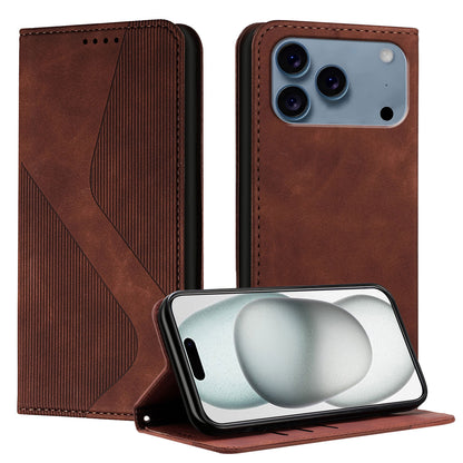 For iPhone 17 Pro Phone Cover Skin-touch Feel Leather Wallet Case with Stand