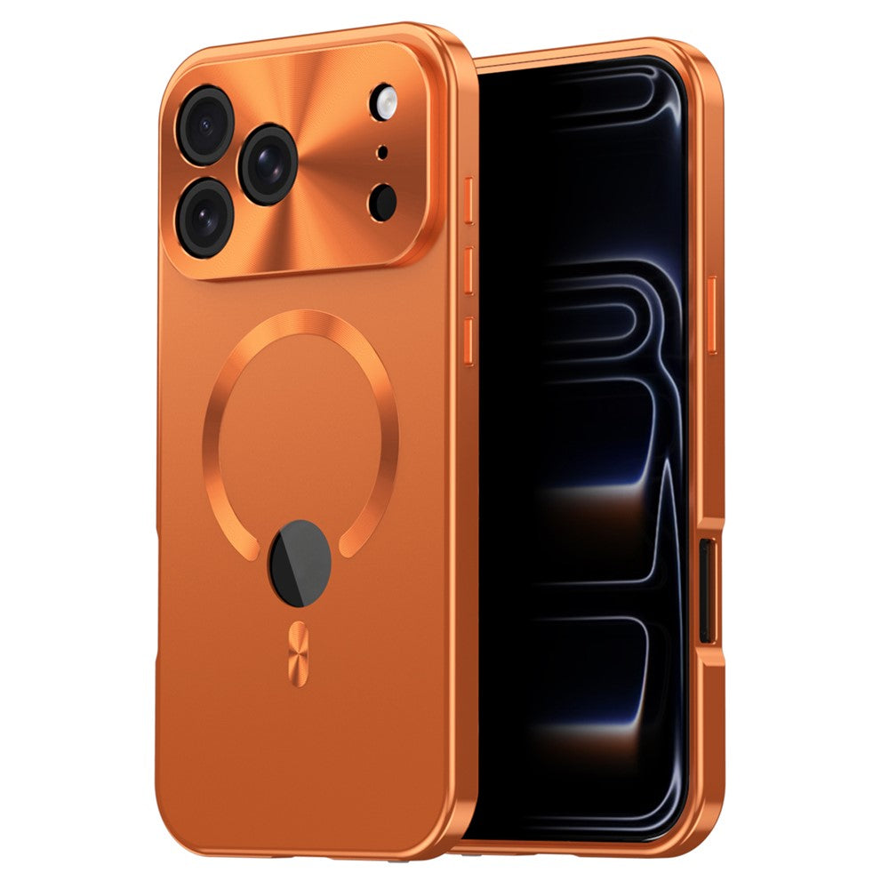 For iPhone 17 Pro Case Compatible with MagSafe PC + Metal Phone Cover with Anti Spy Screen Film