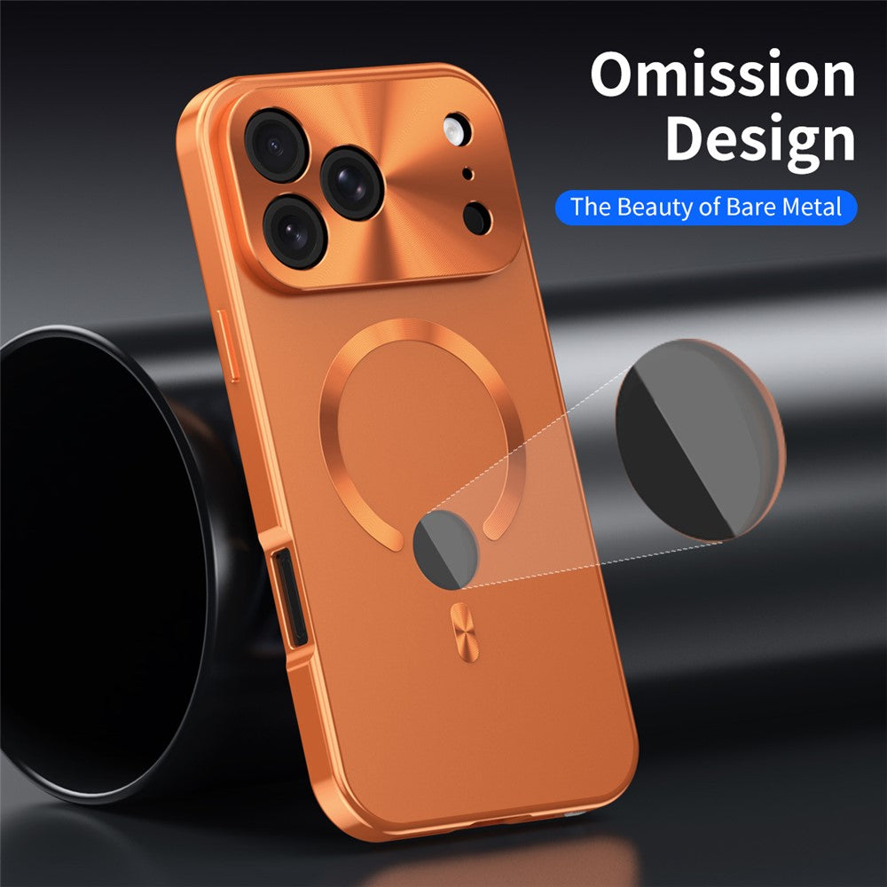 For iPhone 17 Pro Case Compatible with MagSafe PC + Metal Phone Cover with Anti Spy Screen Film