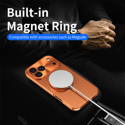 For iPhone 17 Pro Case Compatible with MagSafe PC + Metal Phone Cover with Anti Spy Screen Film