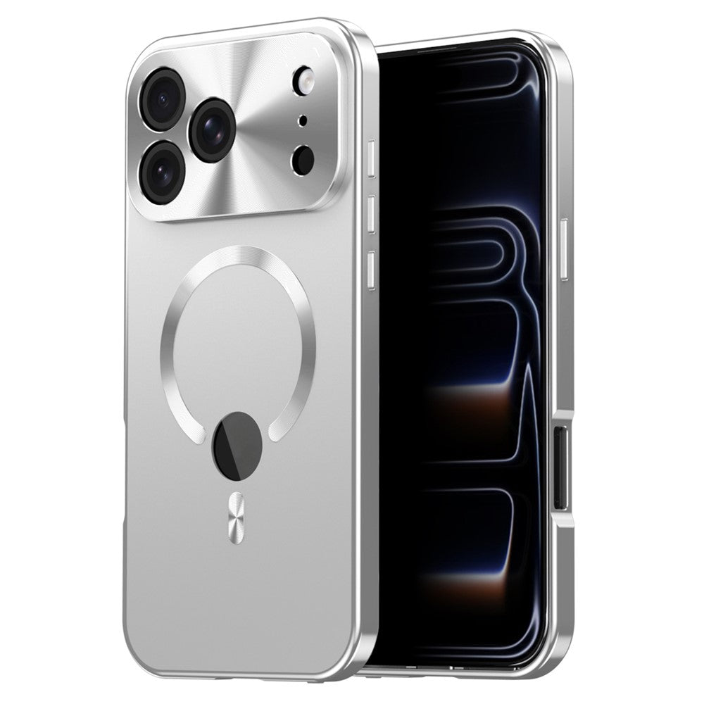 For iPhone 17 Pro Case Compatible with MagSafe PC + Metal Phone Cover with Anti Spy Screen Film