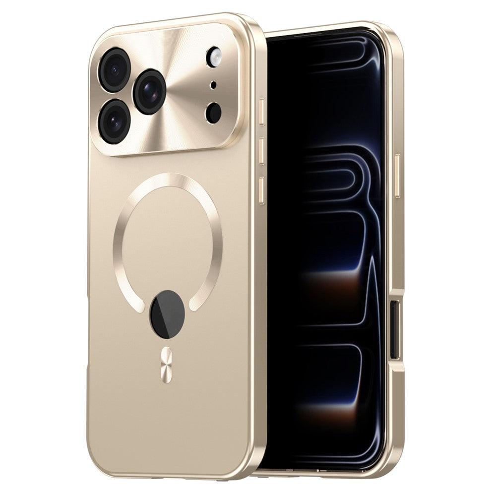 For iPhone 17 Pro Case Compatible with MagSafe PC + Metal Phone Cover with Anti Spy Screen Film