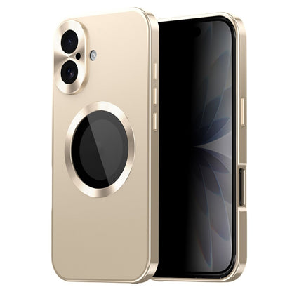 For iPhone 17 Case Compatible with MagSafe PC + Metal Phone Cover with Anti Spy Screen Film