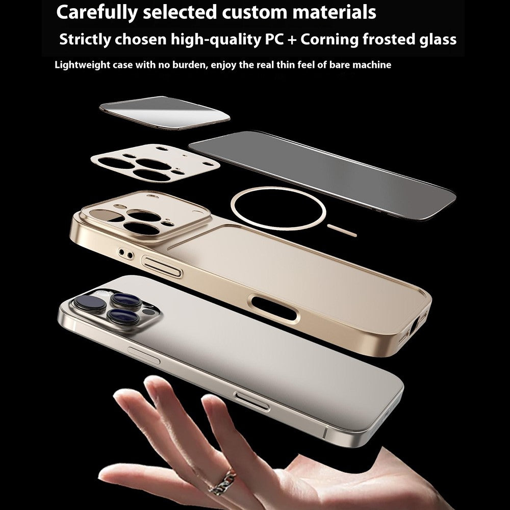 For iPhone 16 Pro Magnetic Case Transfer to 17 Pro PC Phone Cover with AG Corning Glass Lens Film
