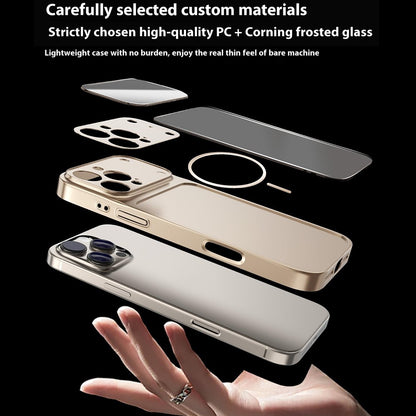 For iPhone 16 Pro Magnetic Case Transfer to 17 Pro PC Phone Cover with AG Corning Glass Lens Film
