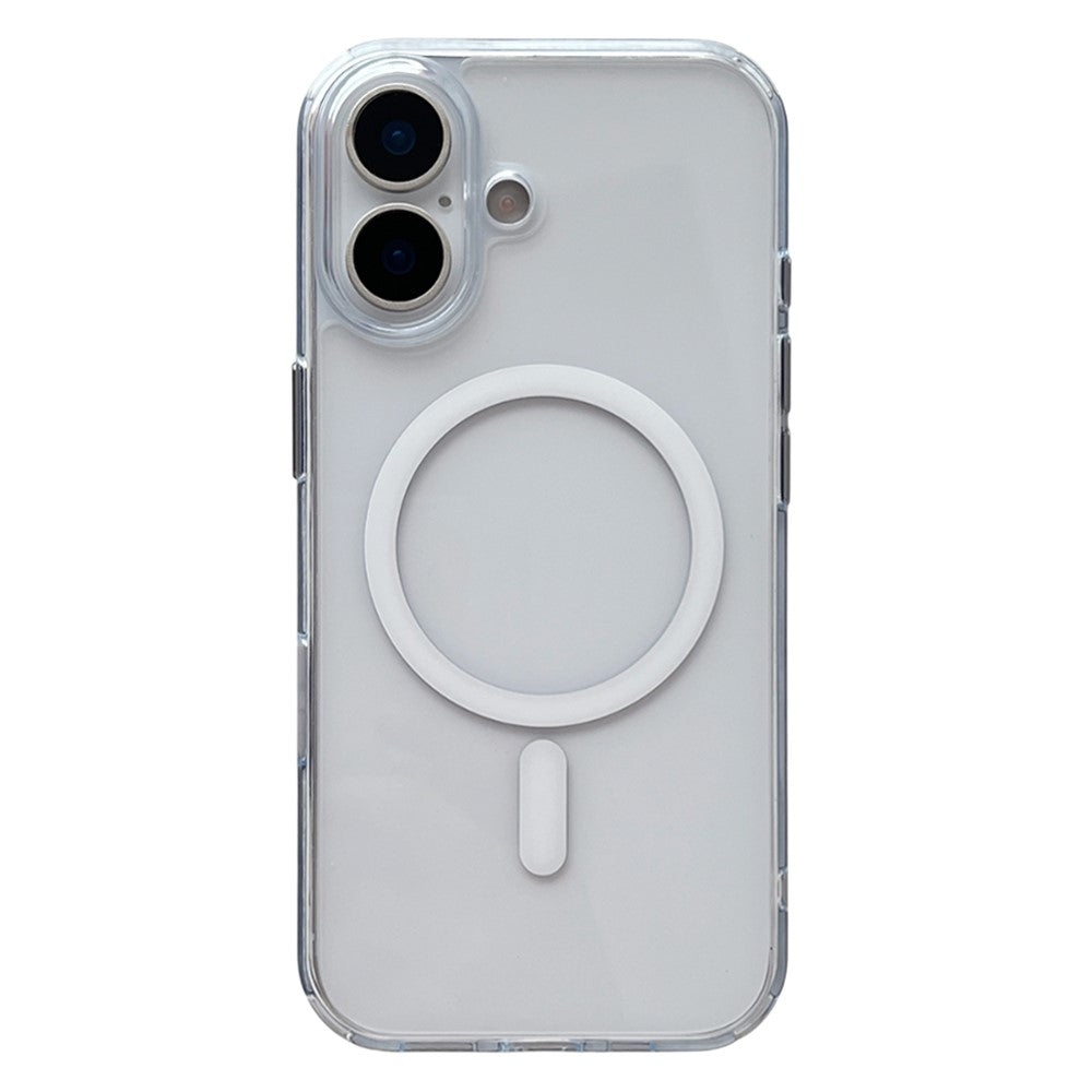 For iPhone 17 Magnetic Clear Case PC +TPU Hybrid Phone Cover Compatible with MagSafe
