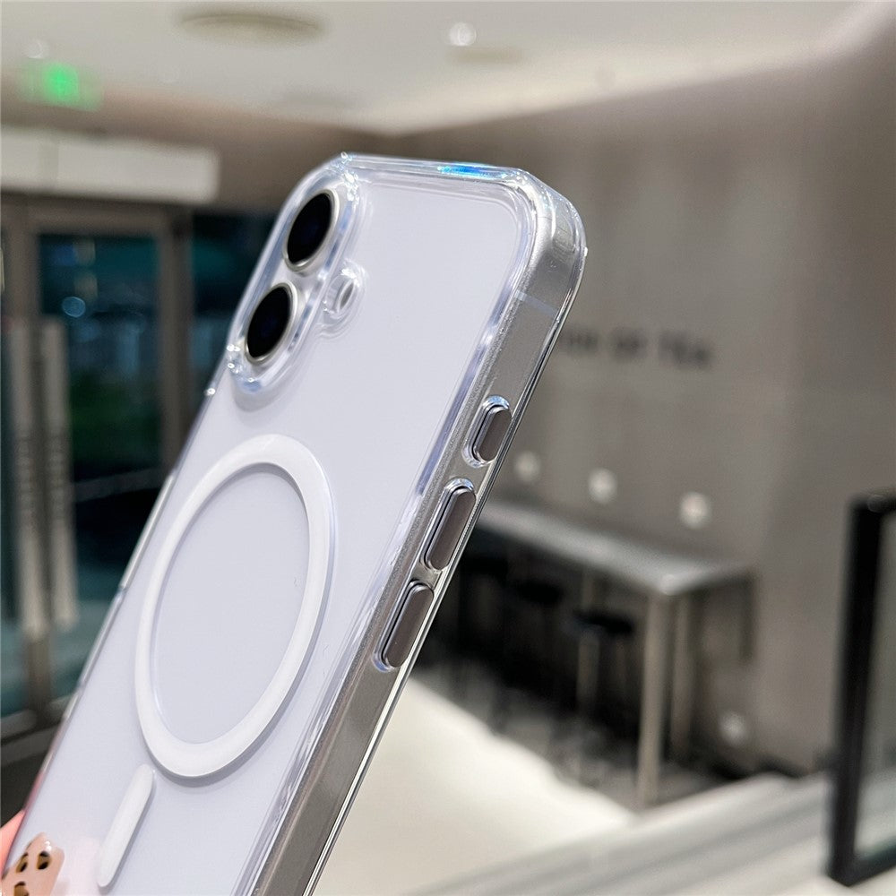 For iPhone 17 Magnetic Clear Case PC +TPU Hybrid Phone Cover Compatible with MagSafe