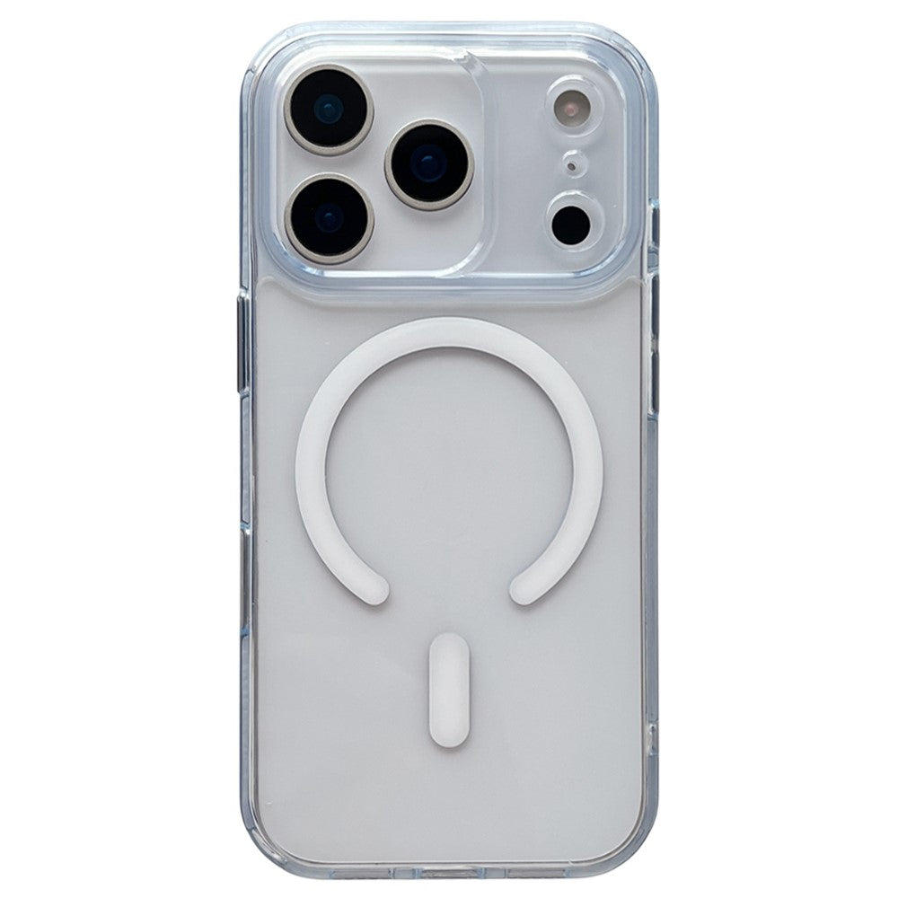 For iPhone 17 Pro Magnetic Clear Case PC +TPU Hybrid Phone Cover Compatible with MagSafe