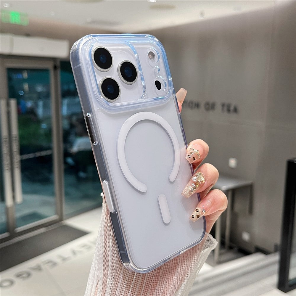 For iPhone 17 Pro Magnetic Clear Case PC +TPU Hybrid Phone Cover Compatible with MagSafe