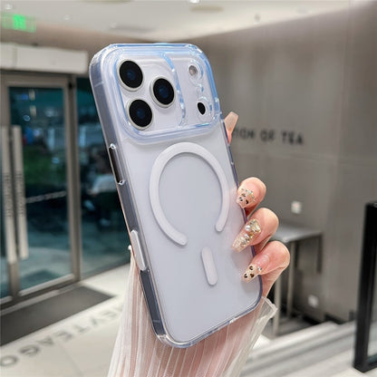 For iPhone 17 Pro Magnetic Clear Case PC +TPU Hybrid Phone Cover Compatible with MagSafe