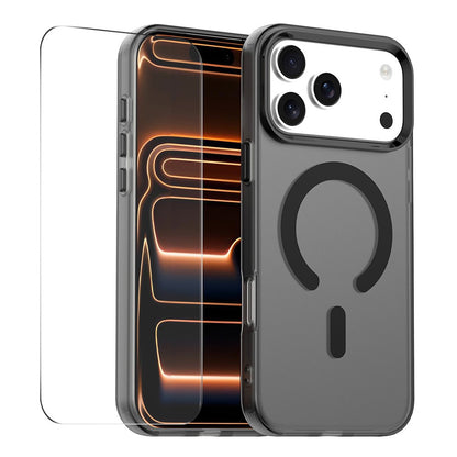 ENKAY HAT PRINCE For iPhone 17 Pro Max Magnetic Case with 9H Screen Protector Clear PC Phone Cover