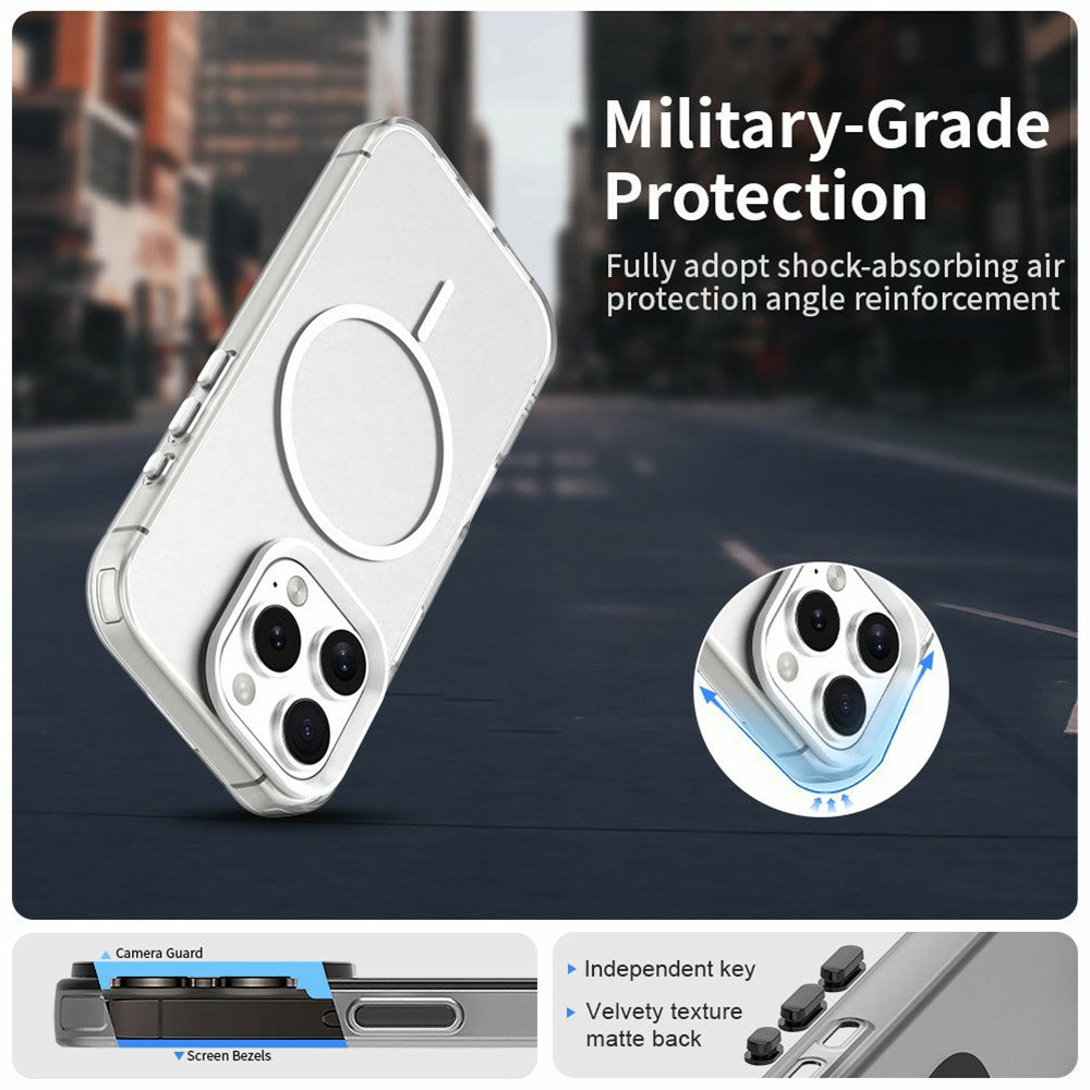 For iPhone 16 Pro Case Candy Color PC + TPU + PET Phone Cover Compatible with MagSafe