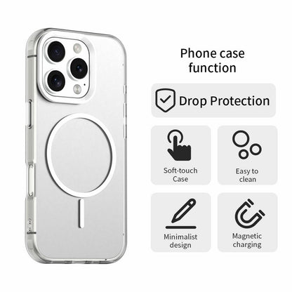 For iPhone 16 Pro Case Candy Color PC + TPU + PET Phone Cover Compatible with MagSafe