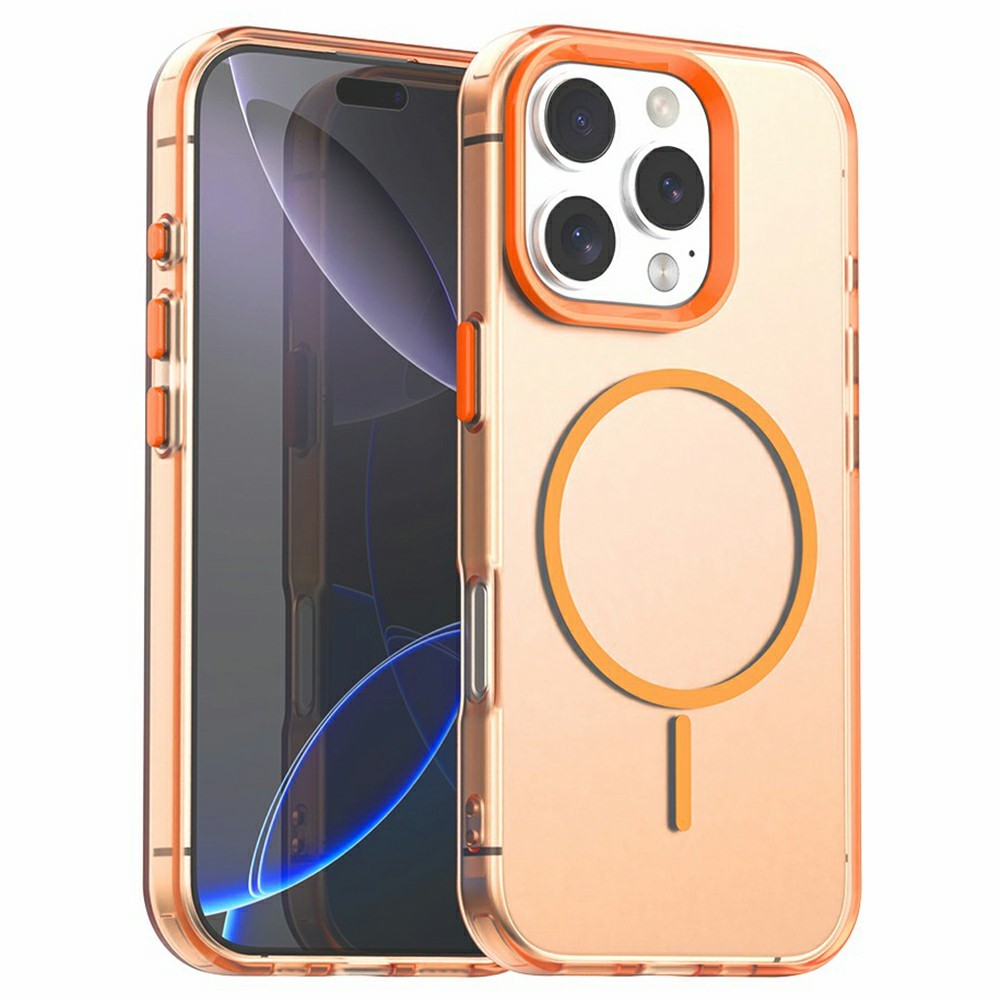 For iPhone 16 Pro Case Candy Color PC + TPU + PET Phone Cover Compatible with MagSafe