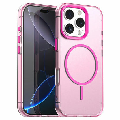 For iPhone 16 Pro Case Candy Color PC + TPU + PET Phone Cover Compatible with MagSafe