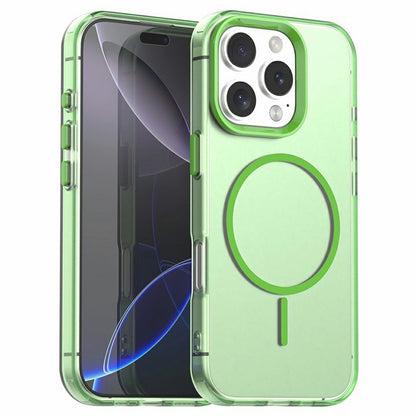 For iPhone 16 Pro Case Candy Color PC + TPU + PET Phone Cover Compatible with MagSafe