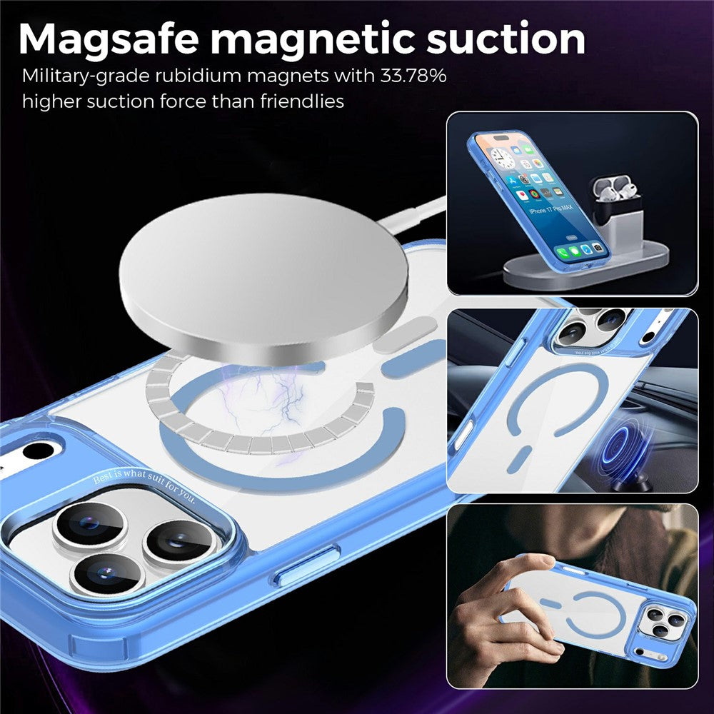 For iPhone 17 Pro Case Compatible with MagSafe TPU+PC Transparent Phone Cover