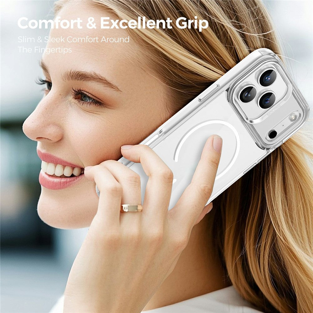 For iPhone 17 Pro Max Magnetic Case Compatible with MagSafe TPU PC Clear Phone Cover