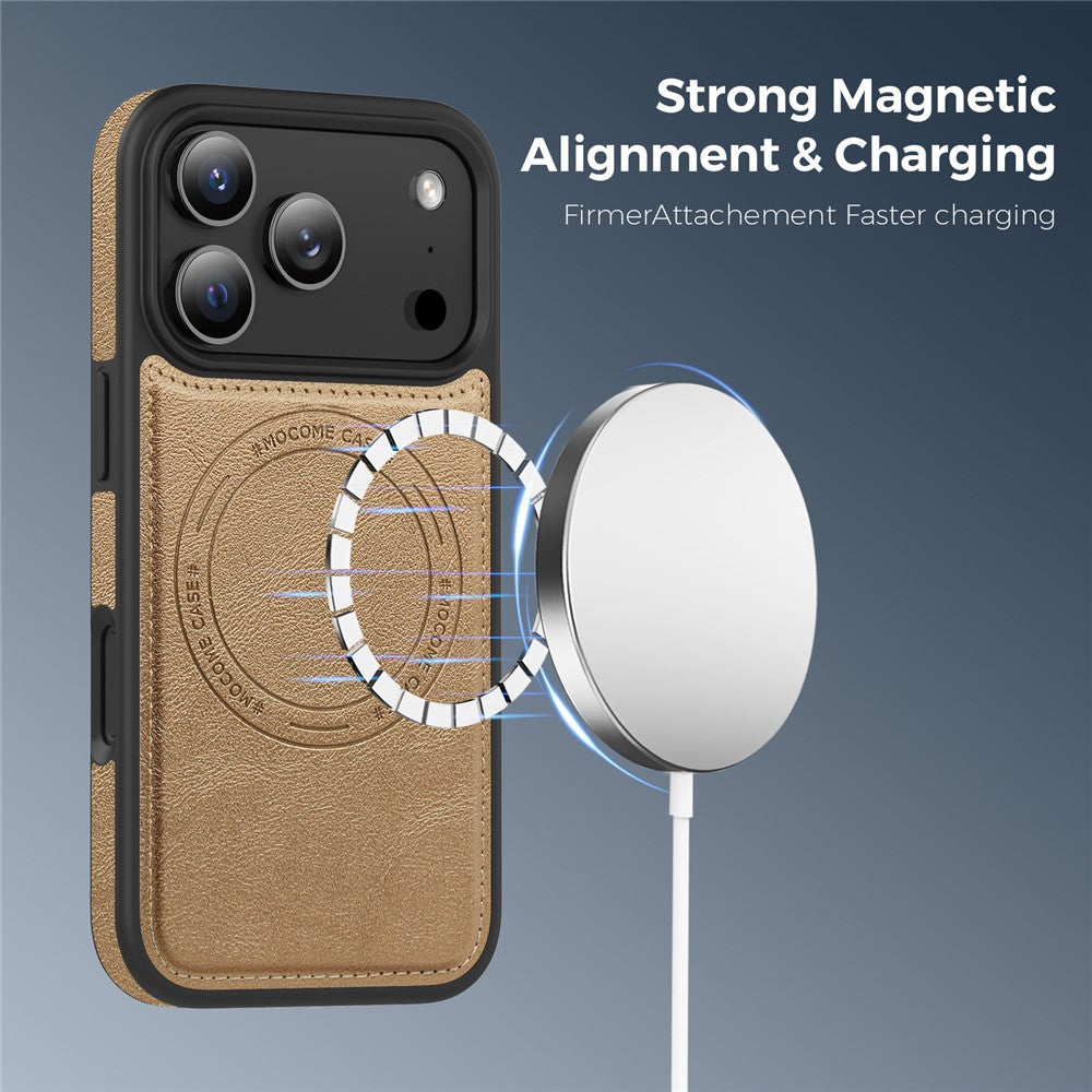 For iPhone 17 Pro Case Compatible with MagSafe Leather Back Phone Cover