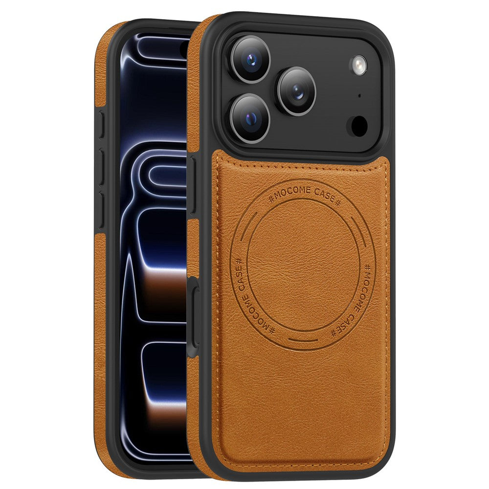 For iPhone 17 Pro Case Compatible with MagSafe Leather Back Phone Cover