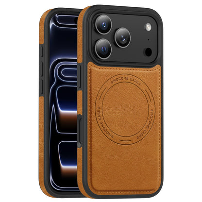 For iPhone 17 Pro Case Compatible with MagSafe Leather Back Phone Cover
