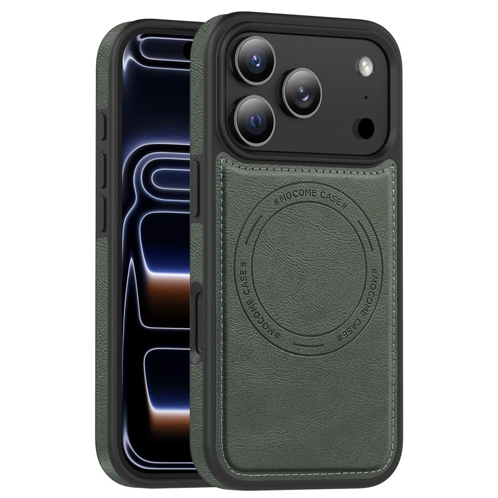 For iPhone 17 Pro Case Compatible with MagSafe Leather Back Phone Cover