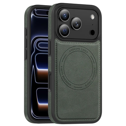 For iPhone 17 Pro Case Compatible with MagSafe Leather Back Phone Cover