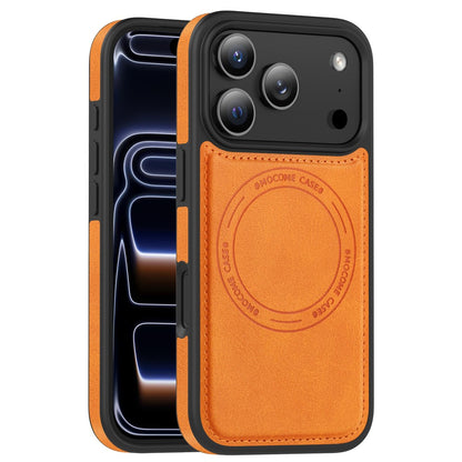 For iPhone 17 Pro Case Compatible with MagSafe Leather Back Phone Cover