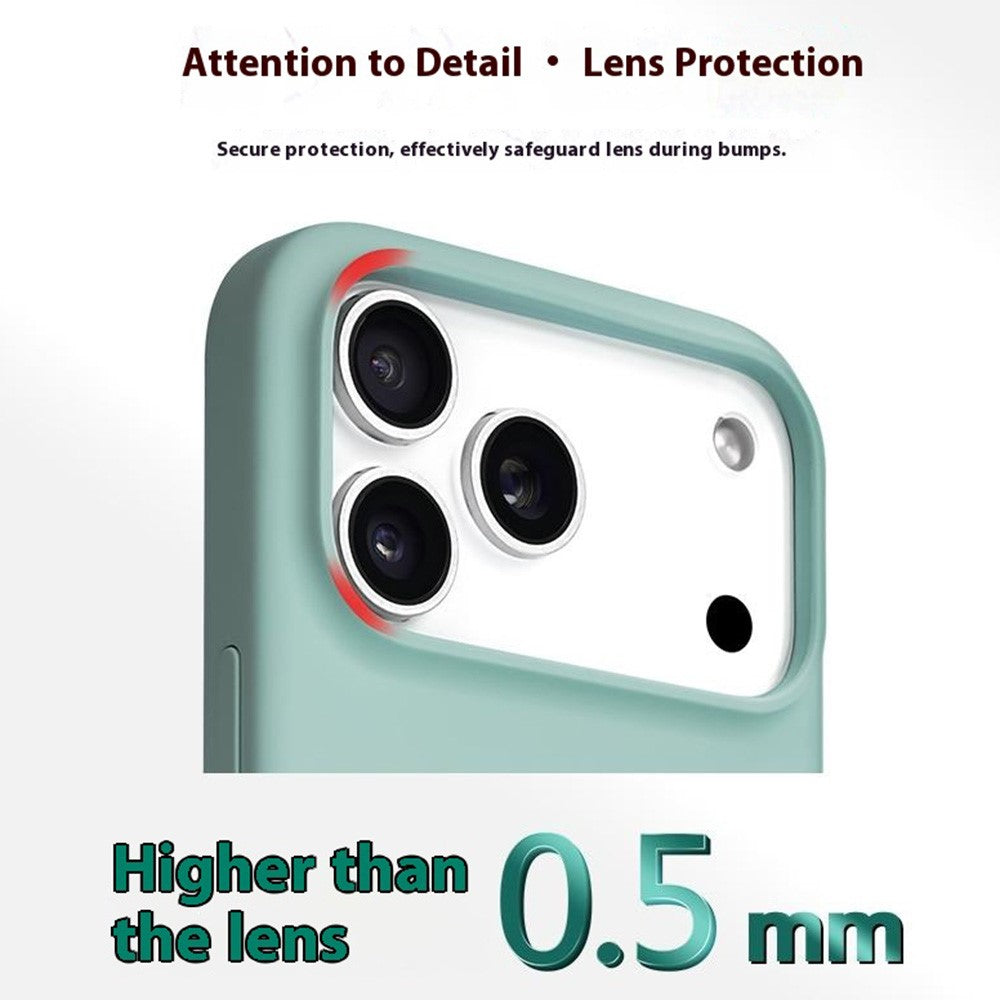 For iPhone 17 Pro Liquid Silicone Case Compatible with MagSafe Phone Cover with Lanyard Hole / AI Button