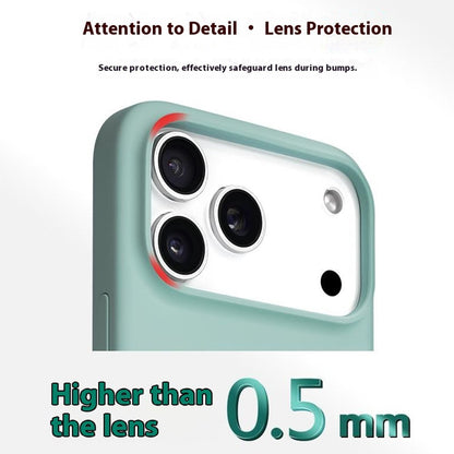 For iPhone 17 Pro Liquid Silicone Case Compatible with MagSafe Phone Cover with Lanyard Hole / AI Button