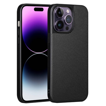 VILI TC Series for iPhone 14 Pro Max Textured Leather Coated TPU Phone Case Anti-scratch Mobile Phone Back Cover