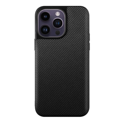 VILI TC Series for iPhone 14 Pro Max Textured Leather Coated TPU Phone Case Anti-scratch Mobile Phone Back Cover